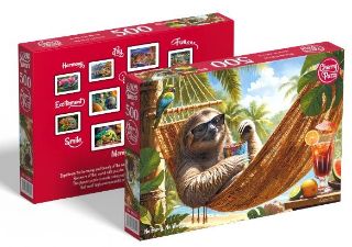 Obrázek z Puzzle CHERRY lenochod na houpací síti 500 dílků 